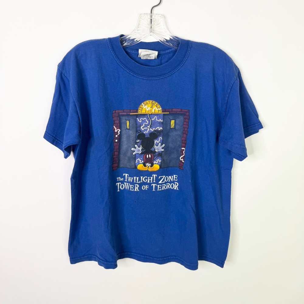 Vintage Disney World Kids The Twilight Zone Tower Of Terror T Shirt Small Blue
